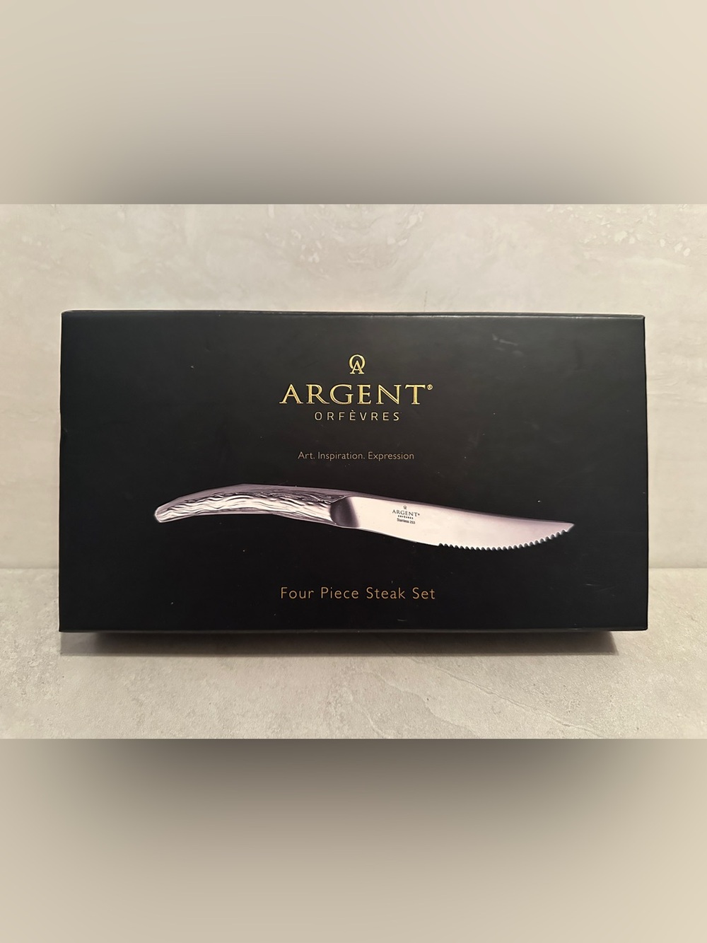 Argent Orfevres 4 Piece Steak Knife Set “Willow” Forged Stainless Steel NEW